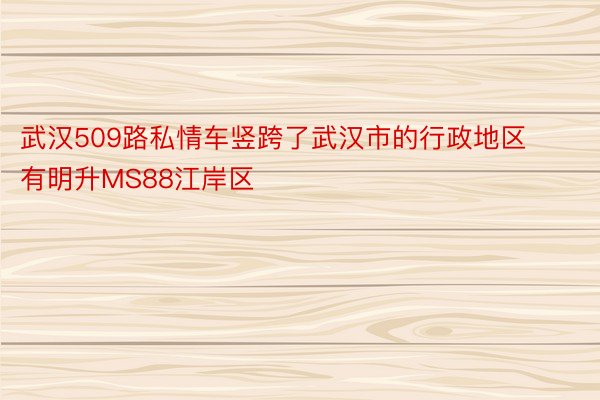 武汉509路私情车竖跨了武汉市的行政地区有明升MS88江岸区
