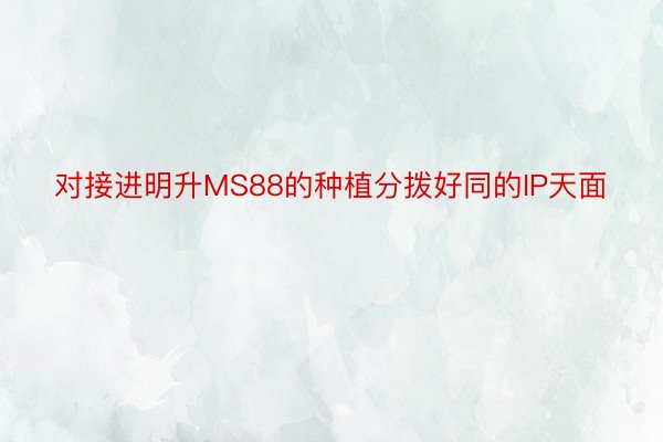 对接进明升MS88的种植分拨好同的IP天面