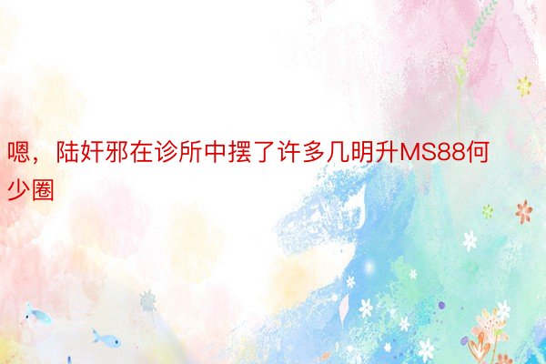 嗯，陆奸邪在诊所中摆了许多几明升MS88何少圈